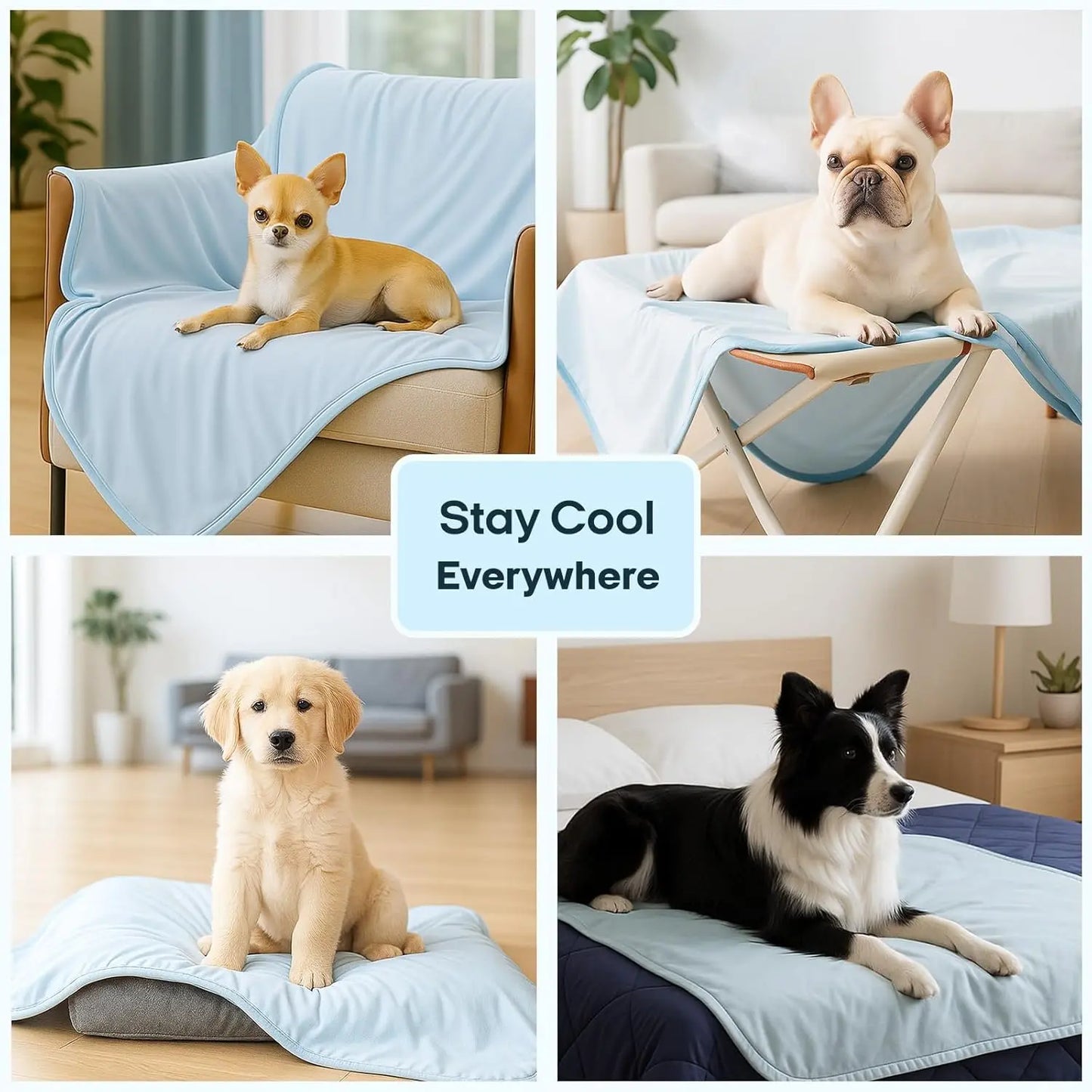Vagascape Cooling Pet Blanket, Eco-Friendly Cooling Blanket, Pet Cooling Mats for Dog Bed and Cat House, Use in Crate, Tunk, Camping, Outdoors, Portable, Durable– Oversized Large 39″×55″ Pet Pad, Machine Washable, Ice