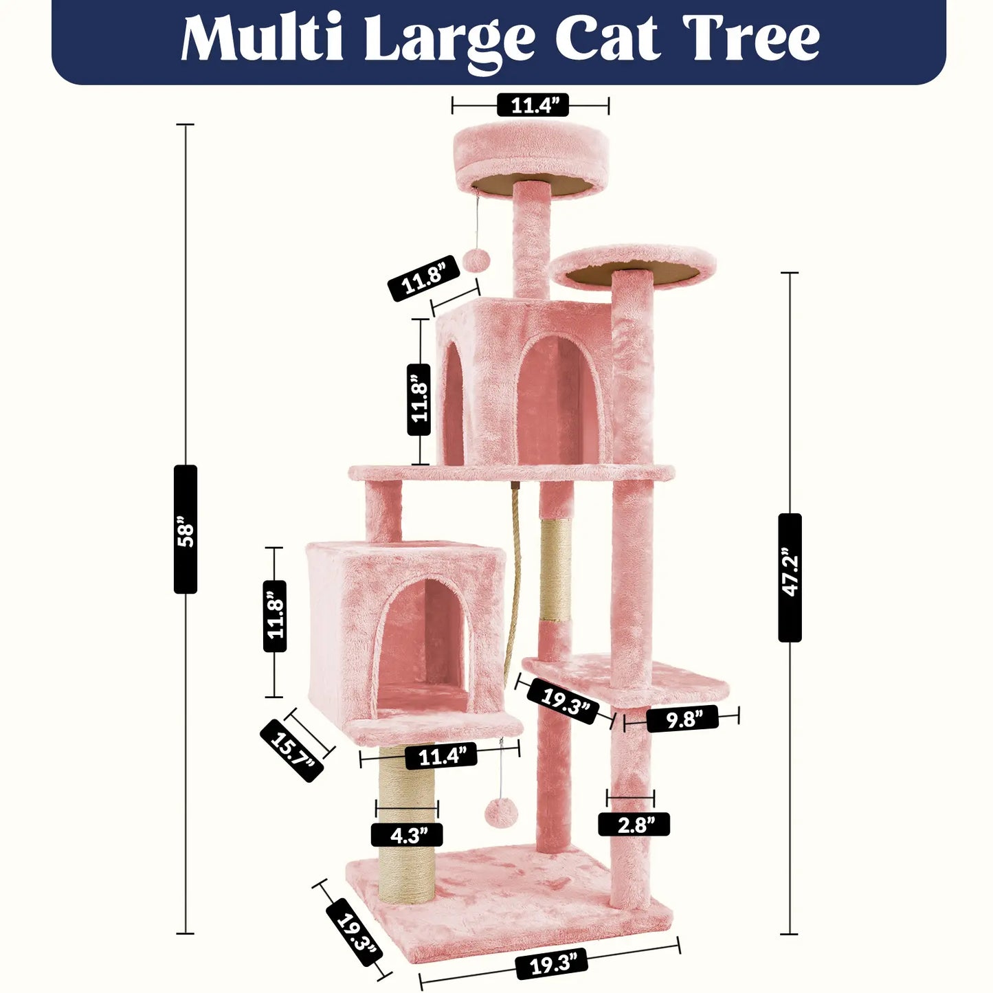 [Backtoschool] Wecharmer Cat Tree / Tower for Indoor with Green Leaves, Cat Condo Cozy Plush House, Pet House with Cat Scratching Posts