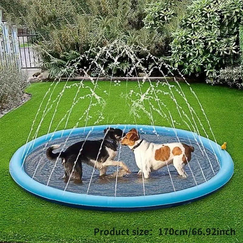 Outdoor Garden Water Sprinkler for Dogs, Portable Non-Slip Universal Pet Play Bathing Sprinkler, Playful Bath Time, Pet Shower Pad for Daily Use, Inflatable Water Soaker #GLOBAL PICKS