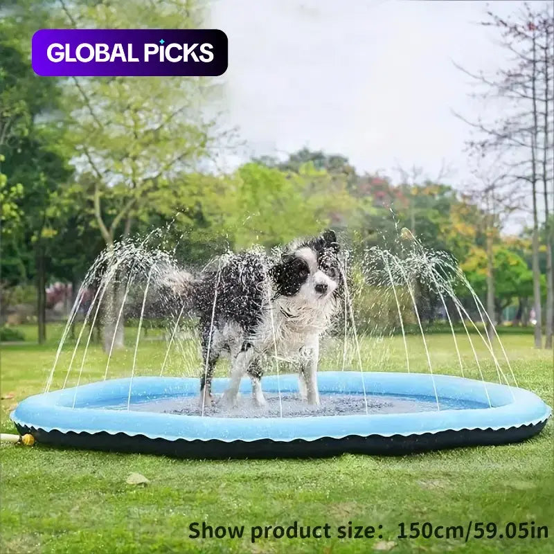 Outdoor Garden Water Sprinkler for Dogs, Portable Non-Slip Universal Pet Play Bathing Sprinkler, Playful Bath Time, Pet Shower Pad for Daily Use, Inflatable Water Soaker #GLOBAL PICKS