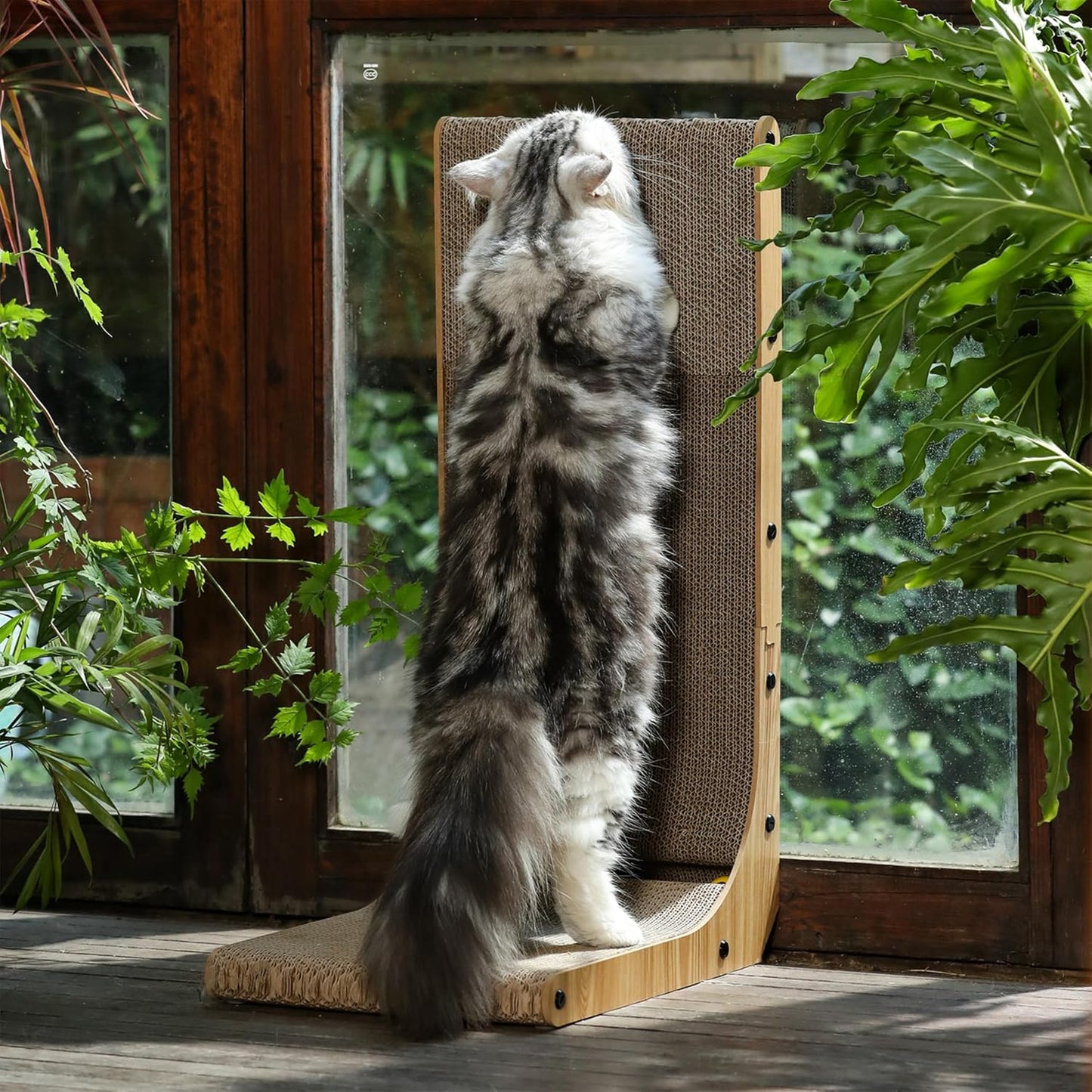Cat Scratcher, 26.8 Inch L Shaped Cat Scratch Pad for Indoor Cats