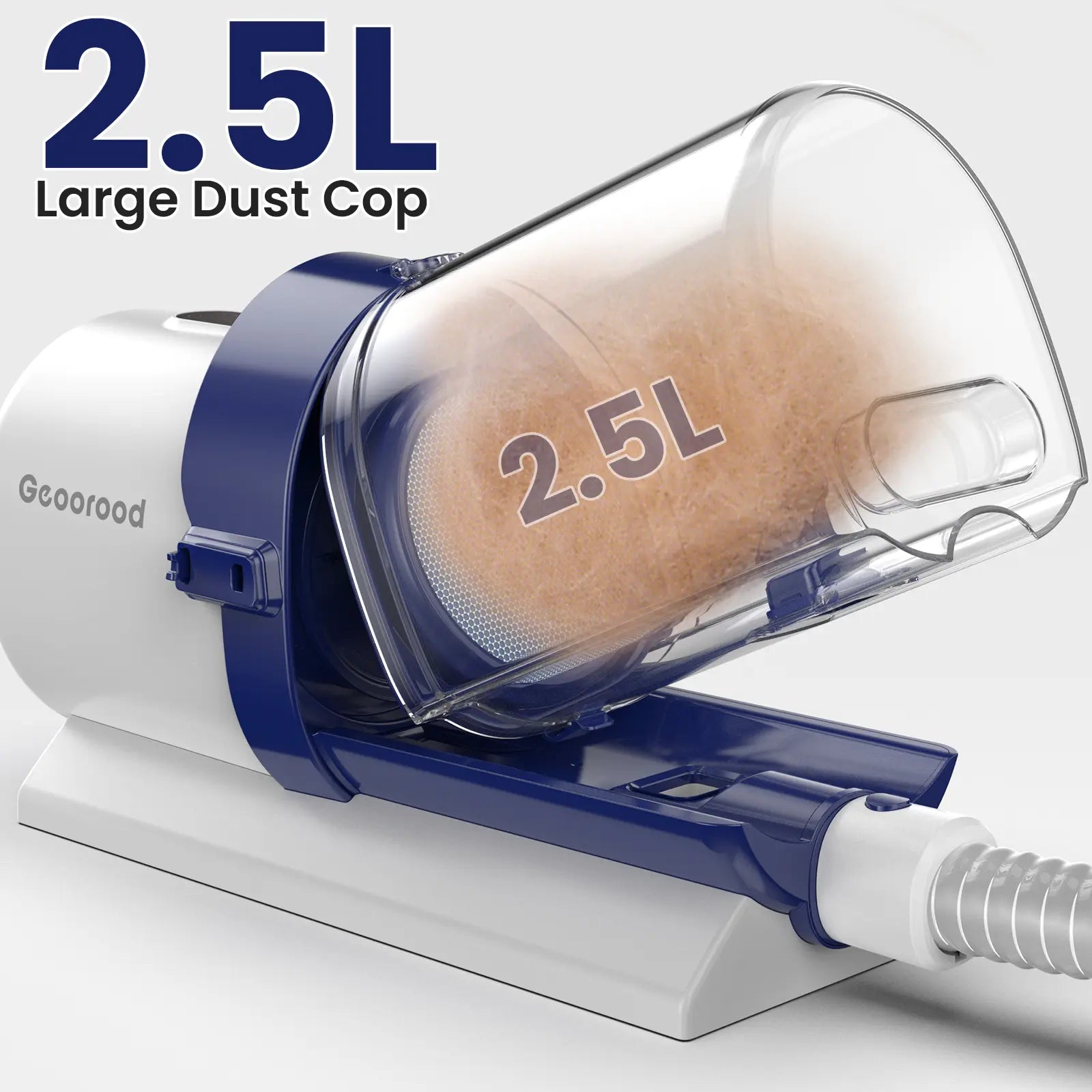 【Geoorood】 Geoorood Dog Grooming All-In-One Kit with Vacuum Brush 2.5L Large Pog, Stainless Steel Blades Lightweight Design 13Kpa Suction Force Portable Cleaning Set#Backtoschool