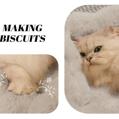 Elevated Pet Couch Bed, Solid Wood Sofa for Cat and Small Dog , Removable Washable Fluffy Cover Raised, Kitty Lounge Chair Suitable for Puppy for Indoor