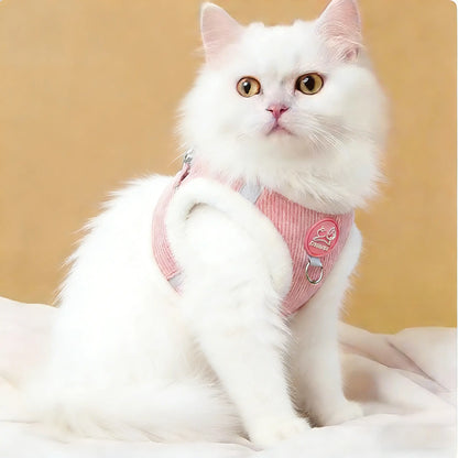 (2Pcs) Yuy Pet Adjustable Universal Dog & Cat Safety Harness with Leash - Durable Reflective Strip, Warm Soft Plush Chest Strap, Easy-To-Use for Outdoor Walking, Collars & Harnesses, Durable Reflective Harness