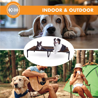 K&H Outdoor Elevated Dog Bed, Cooling Raised Dog Bed, Chocolate, XL 50X32In