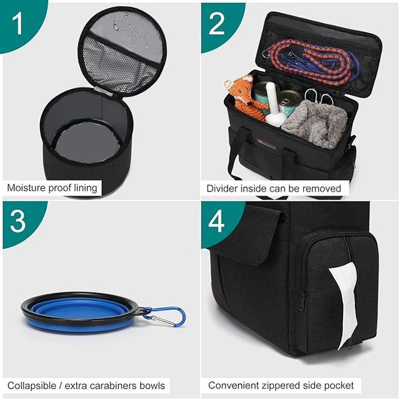Paw-some Weekend Adventure Kit: Doggo's Grab-and-Go Goodies with Snazzy Bowls and a Mat for Glamping!