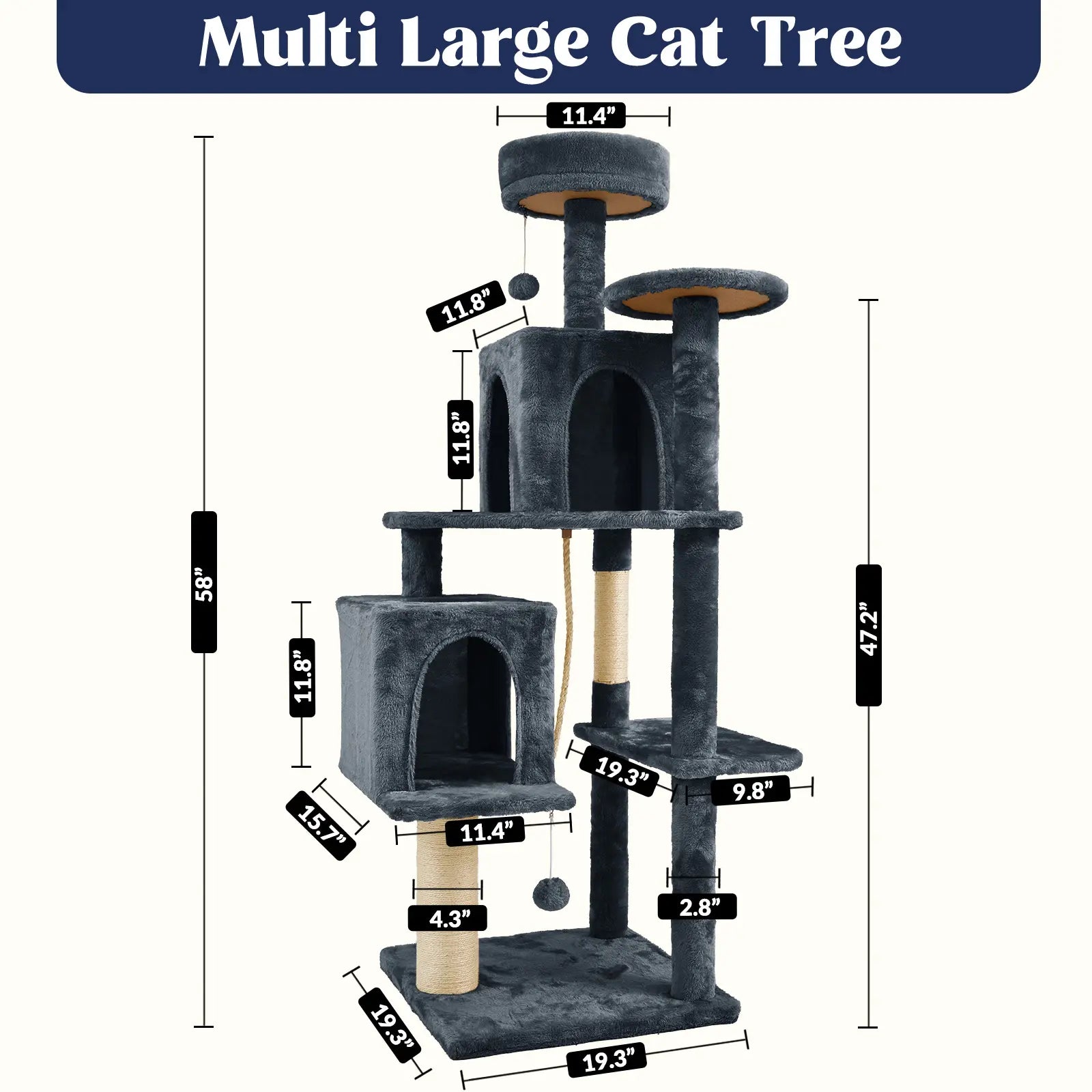 [Backtoschool] Wecharmer Cat Tree / Tower for Indoor with Green Leaves, Cat Condo Cozy Plush House, Pet House with Cat Scratching Posts