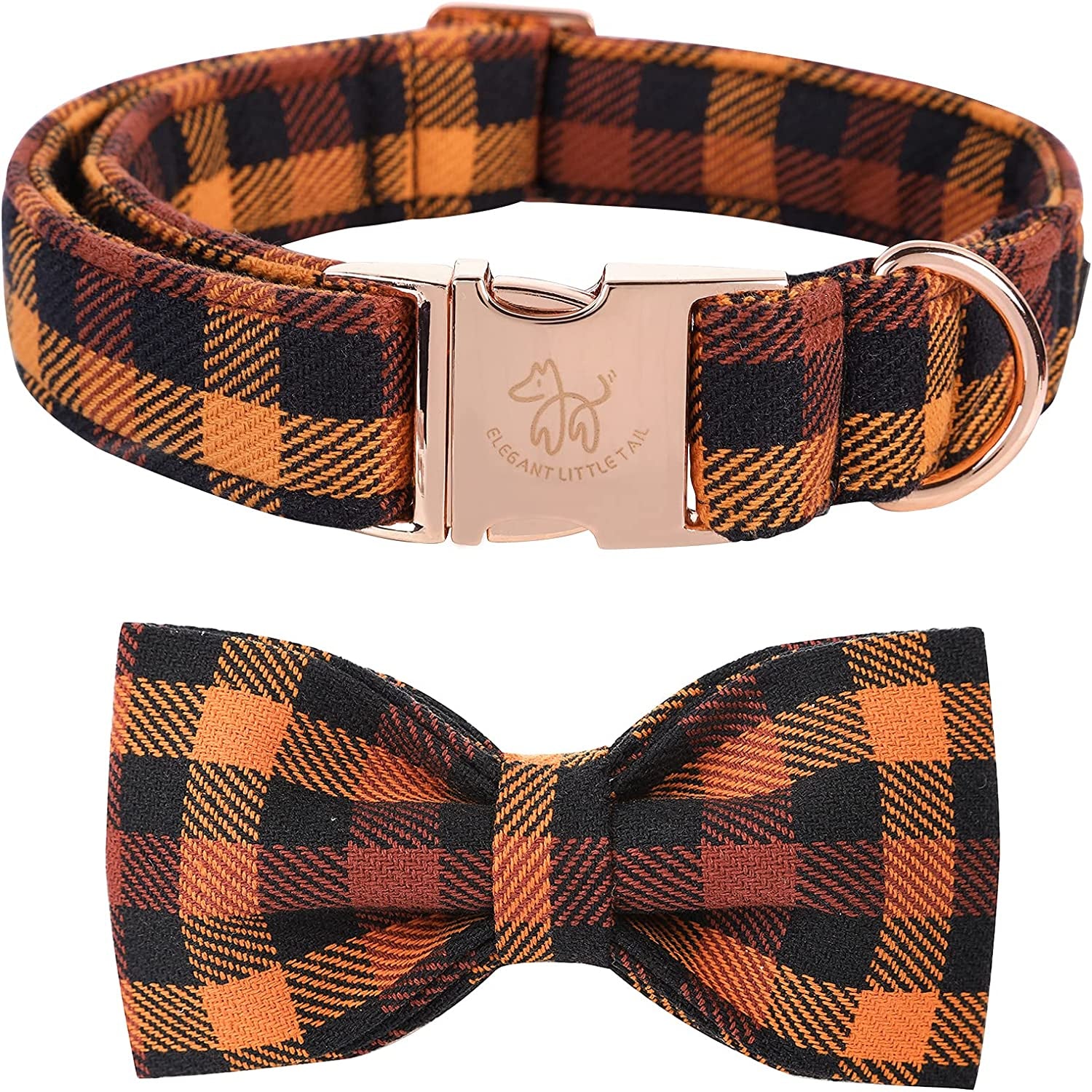 Bark-tastic Autumn Bling: Your Pup's Bowtiful Black & Orange Fashion Statement for Pumpkin Spice Paw-ty Time!