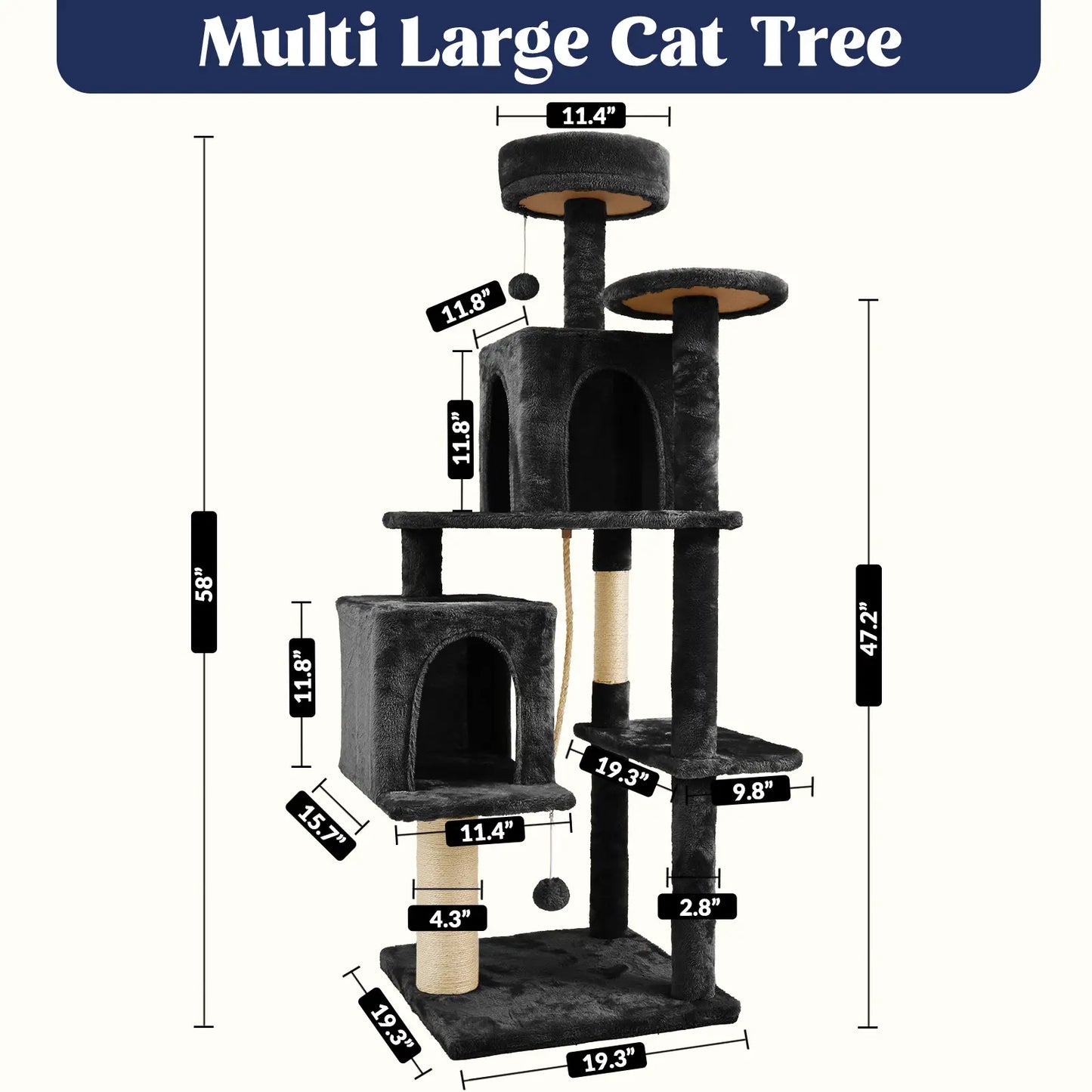 [Backtoschool] Wecharmer Cat Tree / Tower for Indoor with Green Leaves, Cat Condo Cozy Plush House, Pet House with Cat Scratching Posts