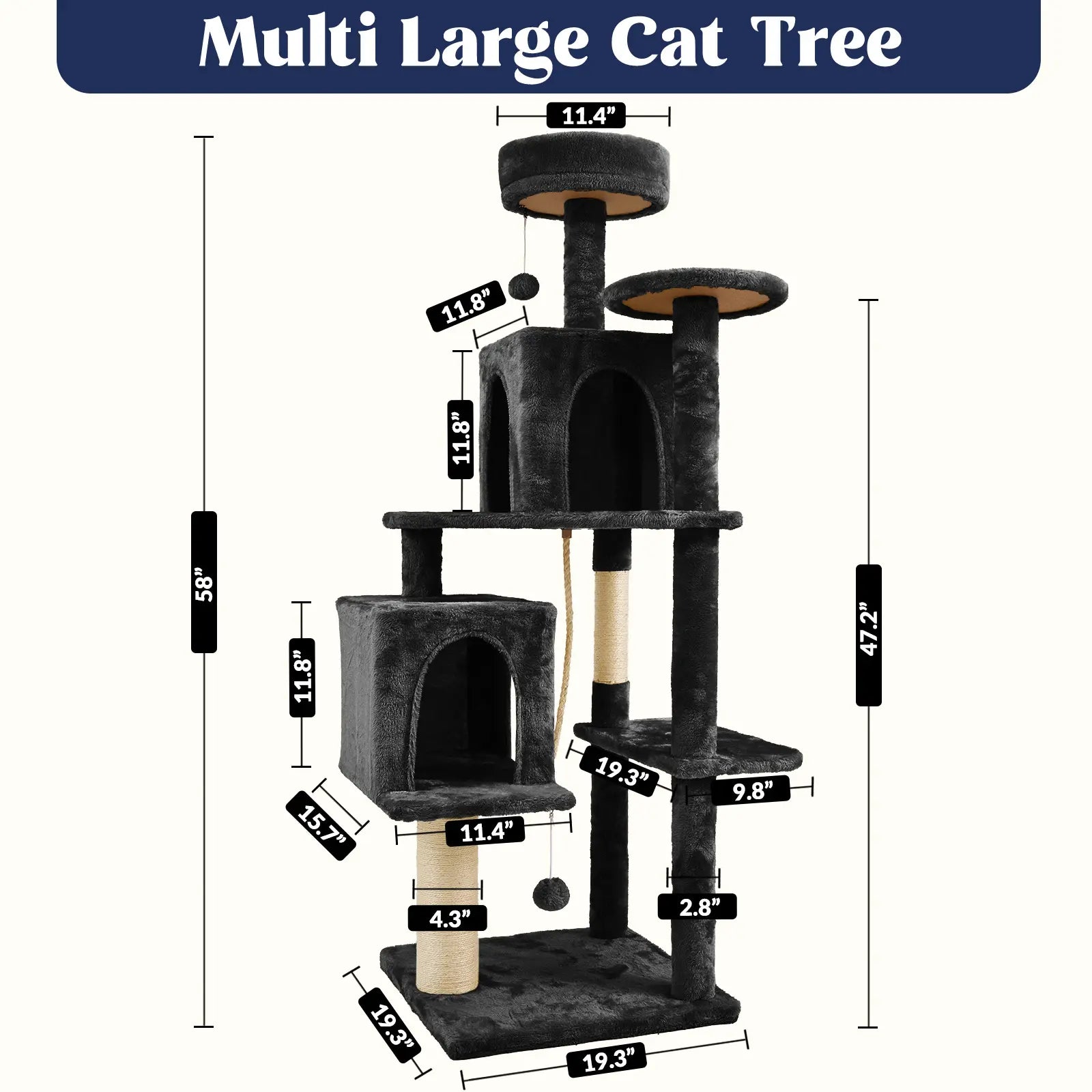 [Backtoschool] Wecharmer Cat Tree / Tower for Indoor with Green Leaves, Cat Condo Cozy Plush House, Pet House with Cat Scratching Posts