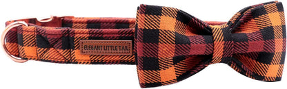 Bark-tastic Autumn Bling: Your Pup's Bowtiful Black & Orange Fashion Statement for Pumpkin Spice Paw-ty Time!