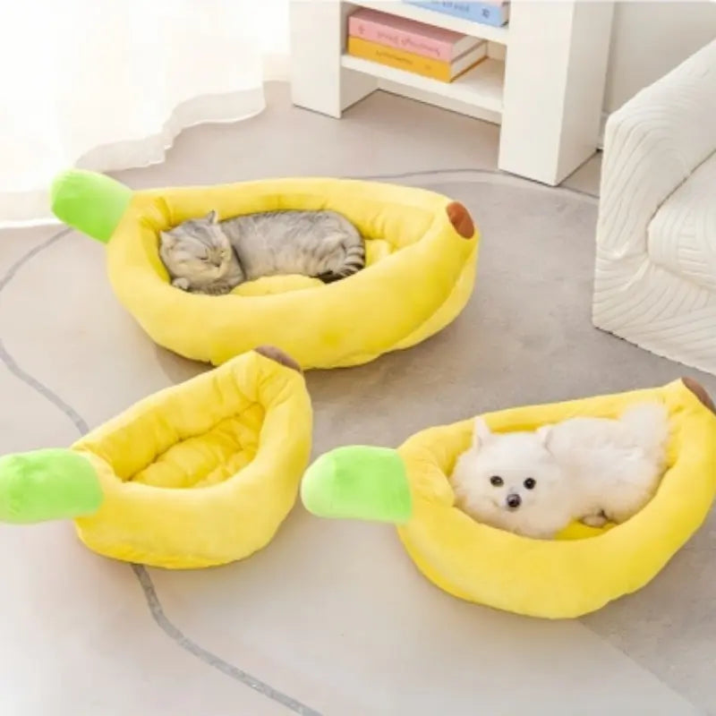 Banana-Shaped Boat Pet Bed, Detachable and Washable, Suitable for Small/Medium Cats/Dogs, Kitten Bed, Universal Design, Comfortable and Soft, Secure Pet Bed