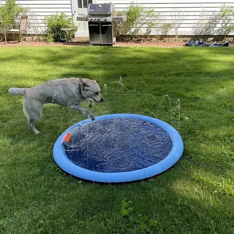 Outdoor Garden Water Sprinkler for Dogs, Portable Non-Slip Universal Pet Play Bathing Sprinkler, Playful Bath Time, Pet Shower Pad for Daily Use, Inflatable Water Soaker #GLOBAL PICKS