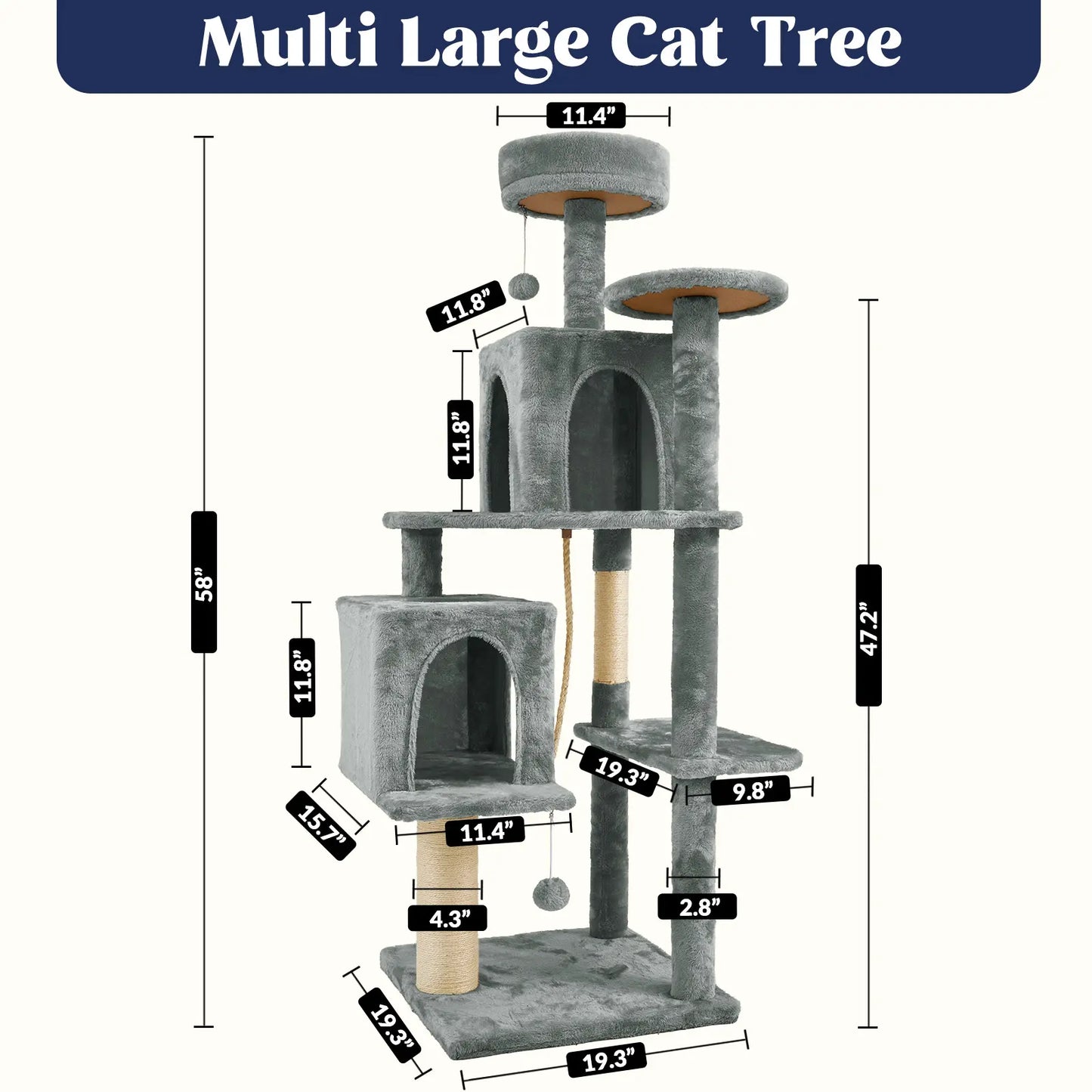 [Backtoschool] Wecharmer Cat Tree / Tower for Indoor with Green Leaves, Cat Condo Cozy Plush House, Pet House with Cat Scratching Posts