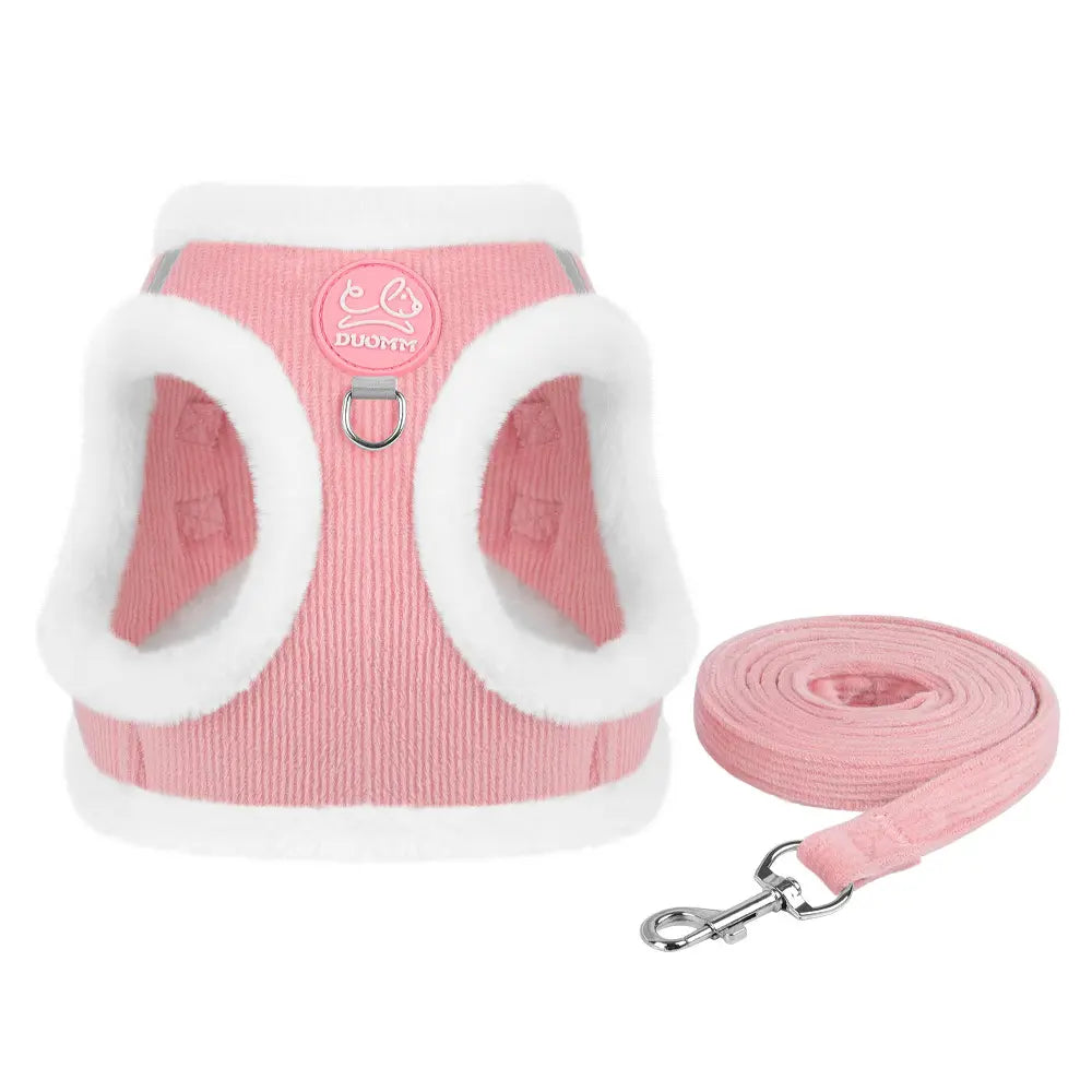 (2Pcs) Yuy Pet Adjustable Universal Dog & Cat Safety Harness with Leash - Durable Reflective Strip, Warm Soft Plush Chest Strap, Easy-To-Use for Outdoor Walking, Collars & Harnesses, Durable Reflective Harness