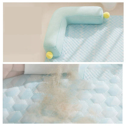 Spring and Summer L-Shaped Dog Bed Cushion Sofa Bed Teddy Dog Mat Cat Cool Bed Summer Cooling Cat Bed Pet Bed