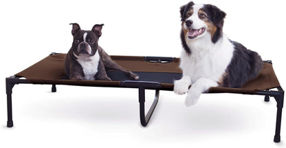 K&H Outdoor Elevated Dog Bed, Cooling Raised Dog Bed, Chocolate, XL 50X32In