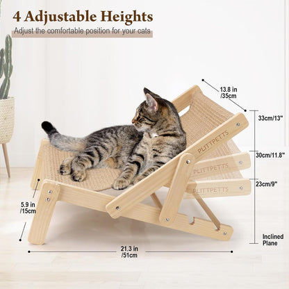 Sisal Cat Scratcher, Adjustable 4-Position Cats Scratcher Lounge