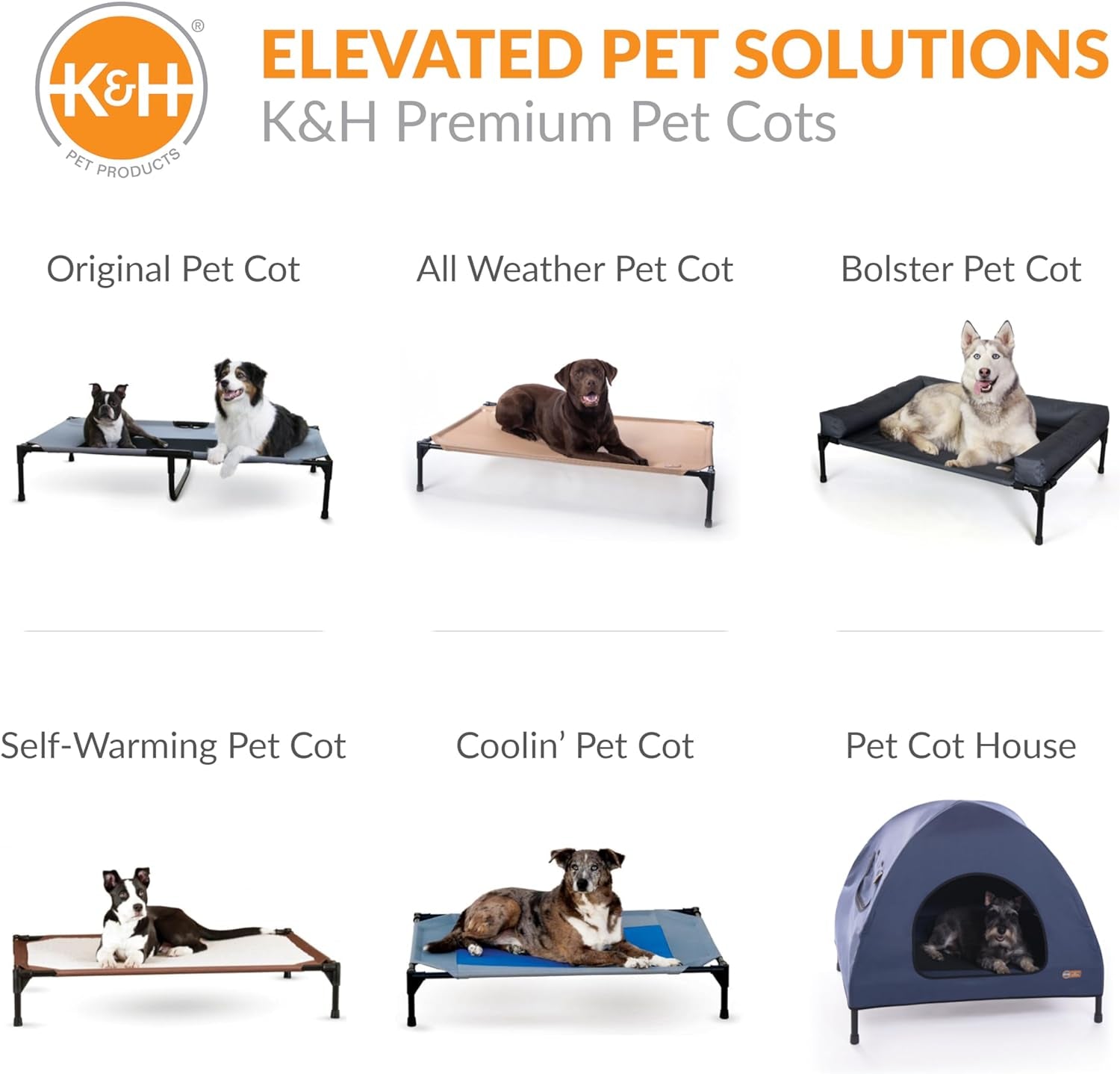 K&H Outdoor Elevated Dog Bed, Cooling Raised Dog Bed, Chocolate, XL 50X32In